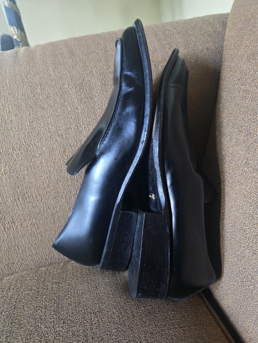 Gucci Black Leather Slip-On Dress Shoes Size 12D - Picture 3 of 9